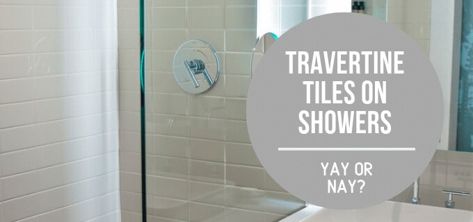 shower with travertine tiles